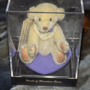 World Of Miniature Bears Mohair Special Angel Ursula Bandana 4" Jointed 1999 NEW